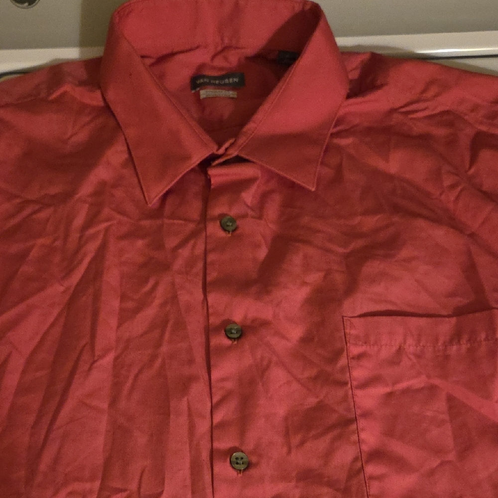 Van Heusen Men's Bold Red Button Down Shirt